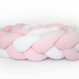 Tour de lit tressé 3 Épis - pink white