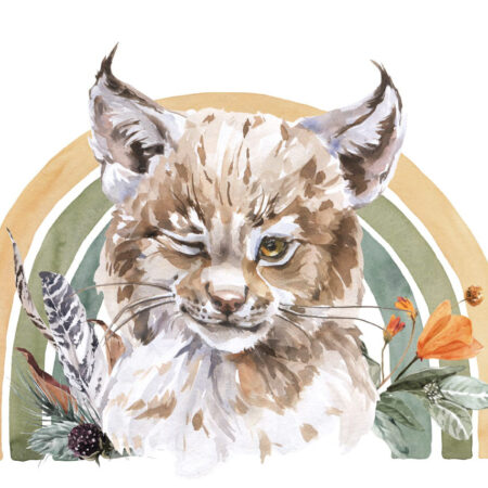 Sticker mural - Forêt arc-en-ciel – Lynx 2
